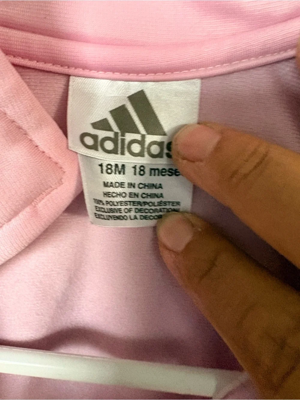 adidas Little Girls Pink Zip-Up Track Jacket